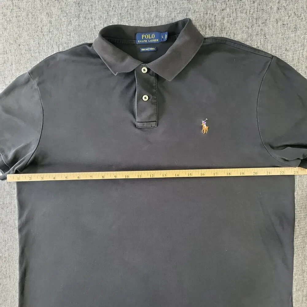 Polo Ralph Lauren Pima Soft Touch Polo Shirt Men’s L Black Color Pony Logo